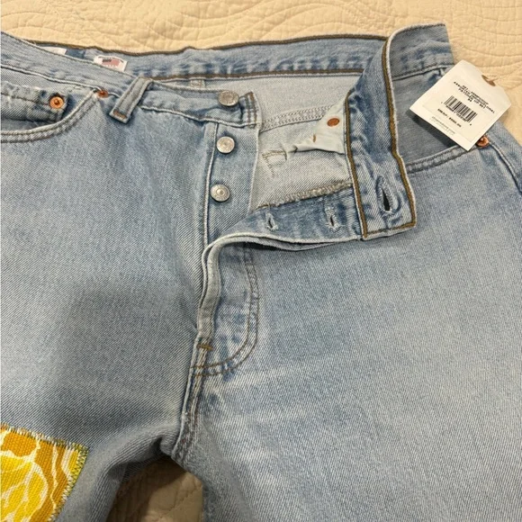 Re/Done Colorful Patchwork Straight Jeans - Picture 10 of 13